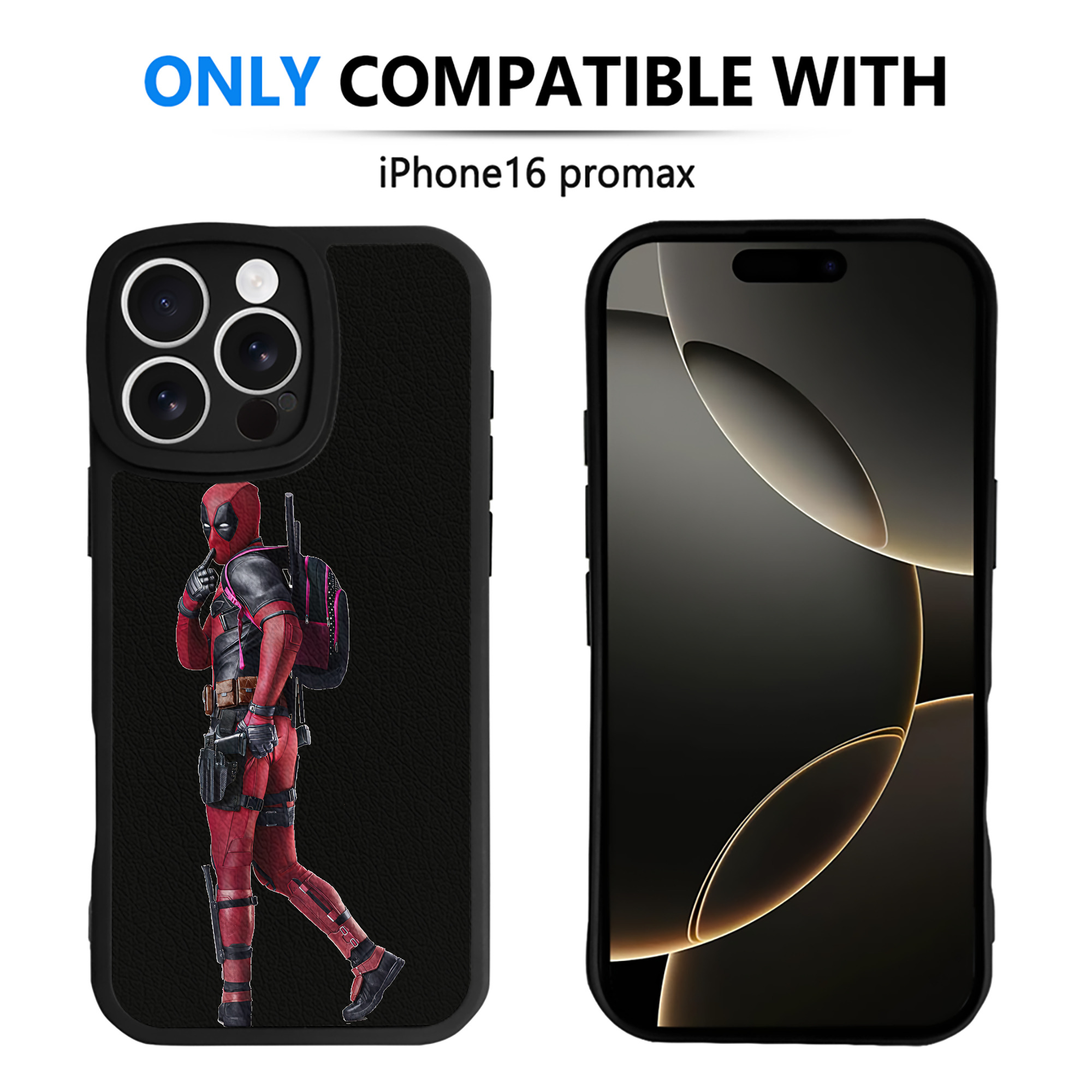 （画像用） Deadpool デッドプール 【iPhone 16シリーズ対応】シリコンスマホケース（レザー調） 材質：シリコン